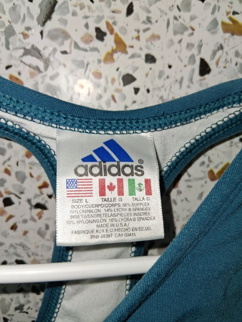 Women's Adidas Cropped Sports Bra Size Large Blue